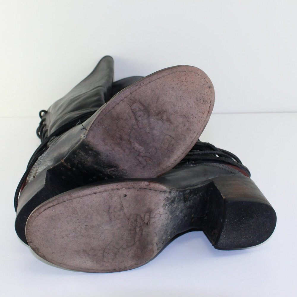 Freebird Steven Coal Tall High Black Black Leather Boots (7 US) - Picture 10 of 11